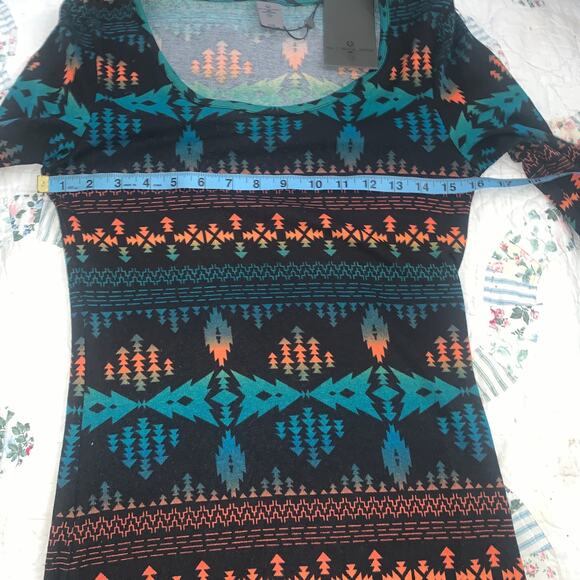 NWT VERO MODA SOUTHWEST PRINT BODYCON DRESS XS - Picture 9 of 10